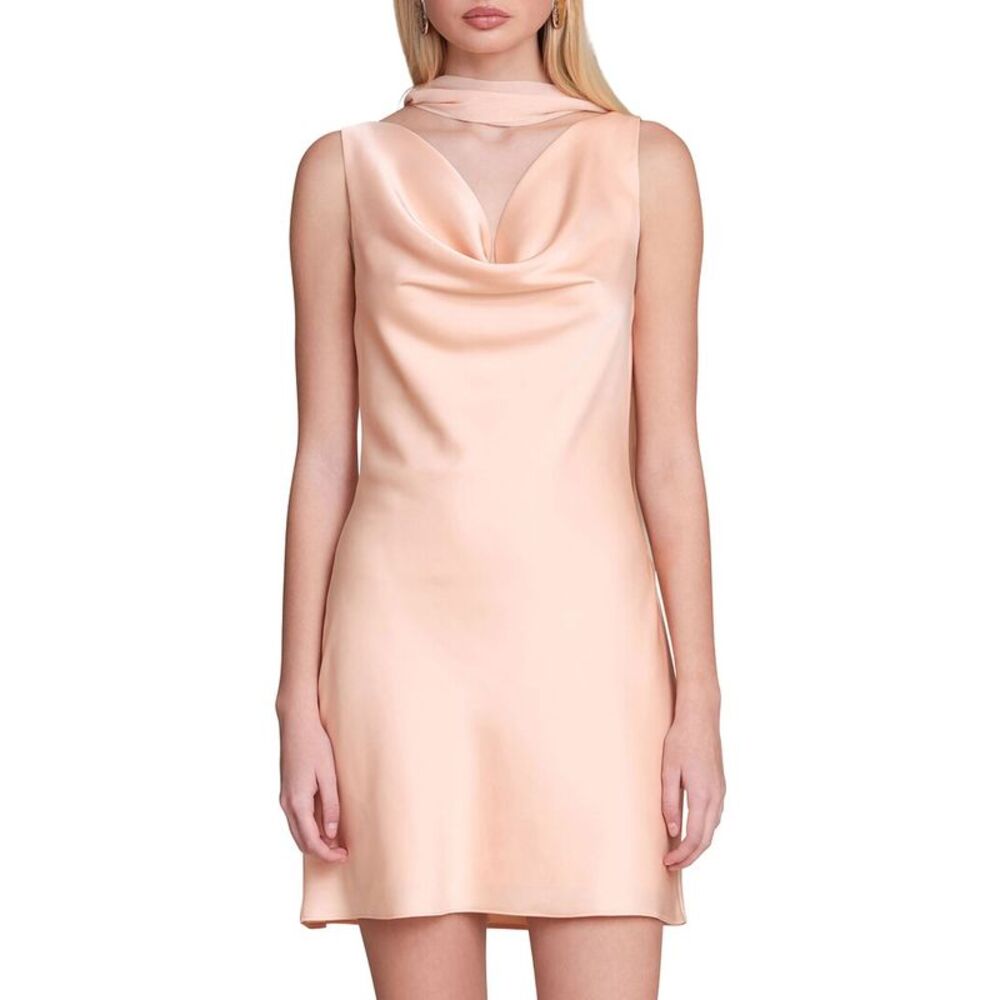 Avec Les Filles Womens Cowl Neck Mini Dress